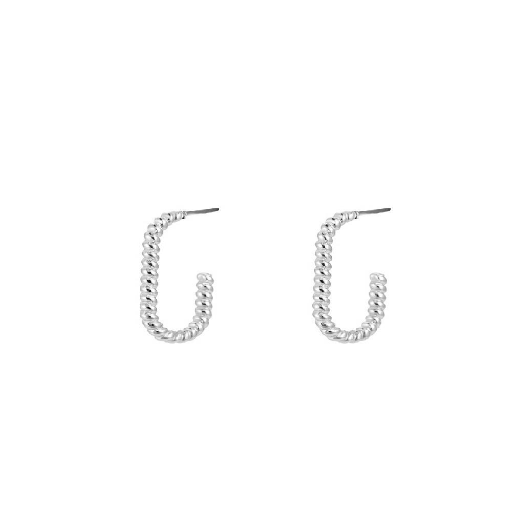 Twist Square Edelstahl Ohrringe silber