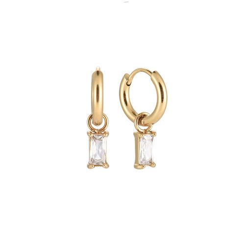 Classic Sliding Cube Edelstahl Ohrringe